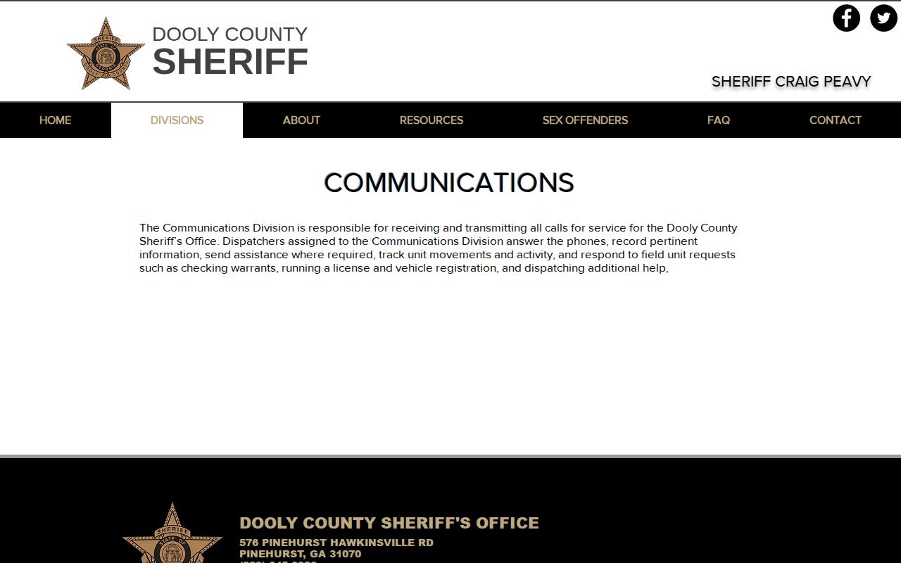 Dooly County Sheriff's Office communications and warrant verification context